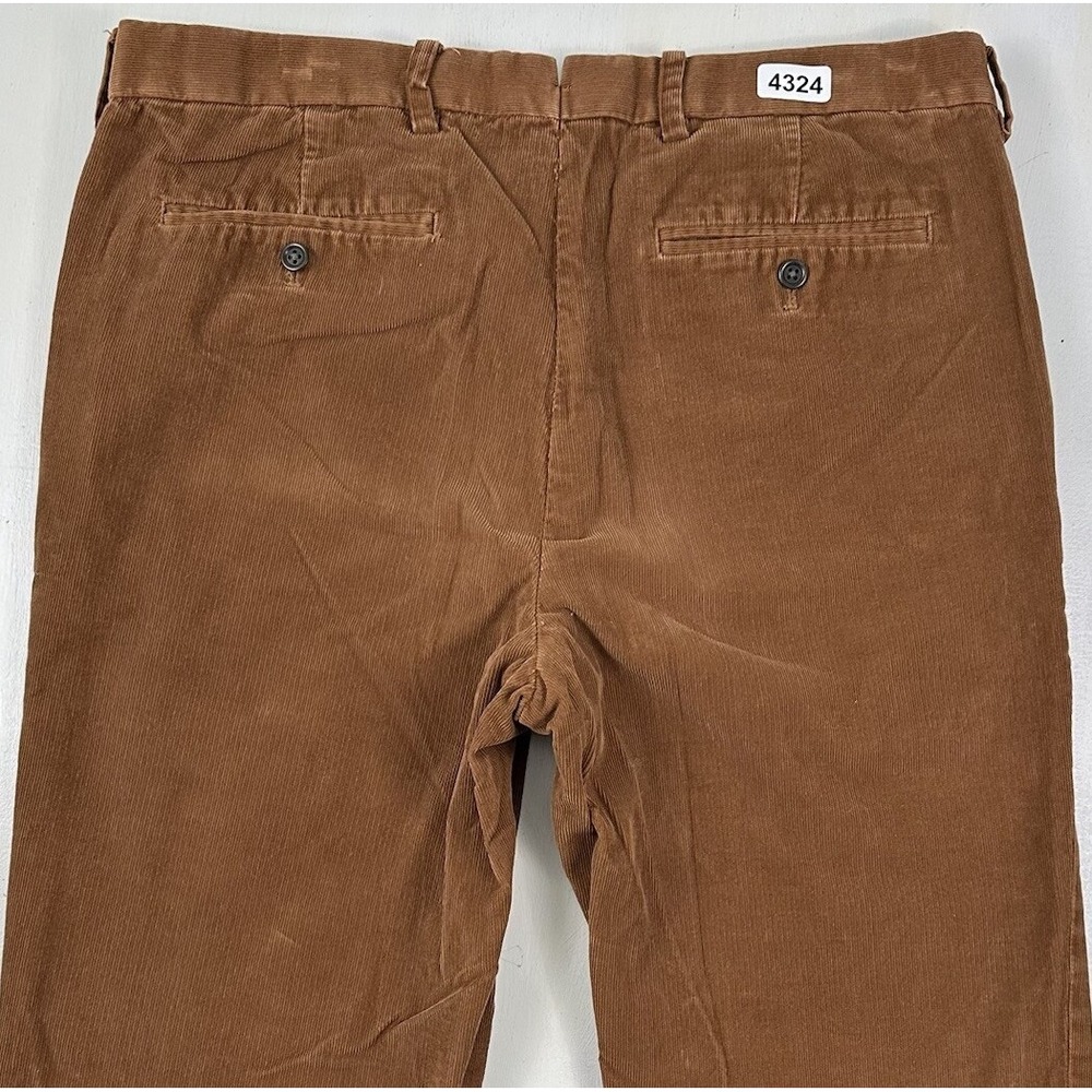 Lands' End Men's Tailored Fit Corduroy Pants 36x34 Brown Fine Wale 100% Cotton